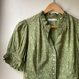 Dôen Dauphine Top, Green Garden Bloom, size S